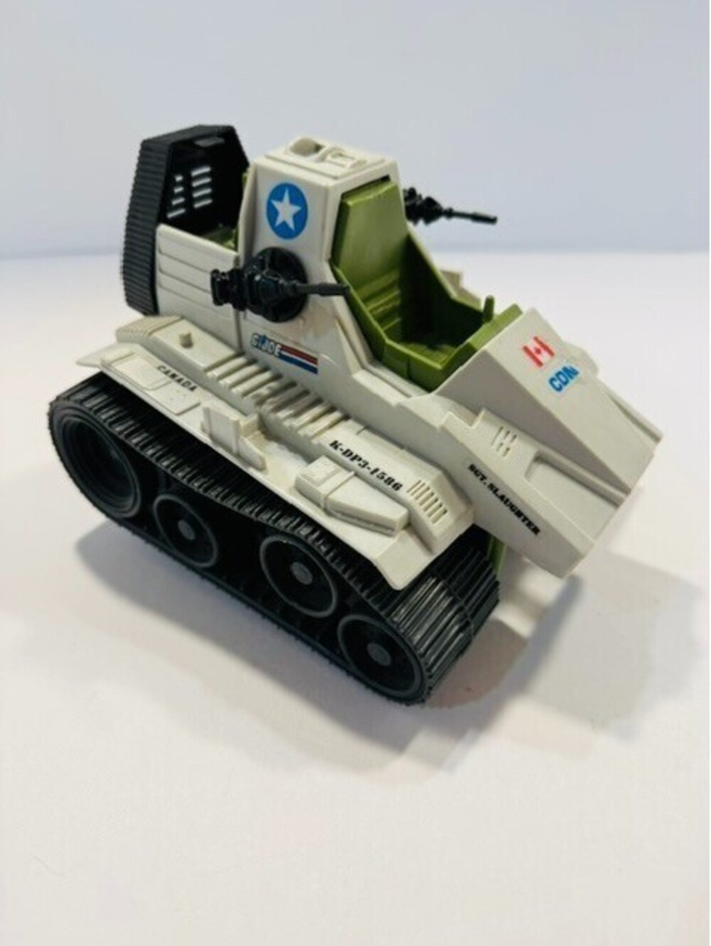 Vintage 1986 GI Joe Triple T Tank Sgt Slaughter Tactical Trax Trainer CDN Decals